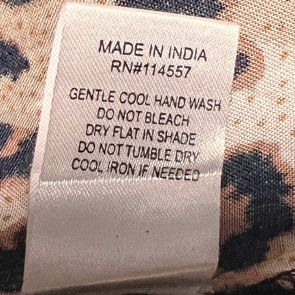 THML Women's Leopard‎ Print Embroidered Tassel Top Size Medium - Picture 10 of 16